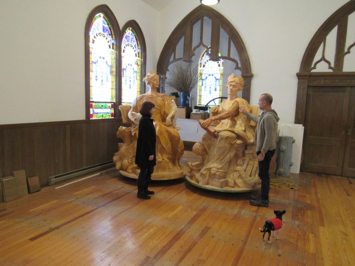 Lady Brooklyn and Lady Manhattan in Tolle's studio 