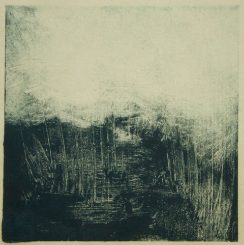 Indigo Pond, monotype, 3" x 3". © Amy Masters. Contributed photo. 